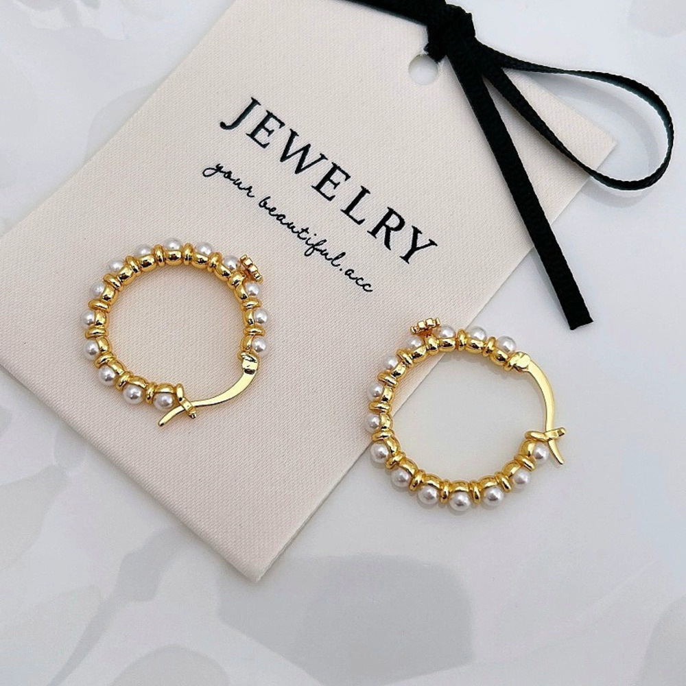 Tory Burch Letter Pearl Earrings
